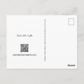 Carte Postale Minimal One Photo Modern QR code wedding website (Dos)