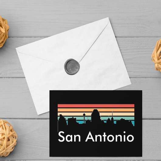 Carte Postale Minimal San Antonio Vintage Sunset Skyline