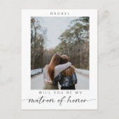 Carte Postale Minimal Serez-vous mon chef d'honneur Photo Chic (Devant)