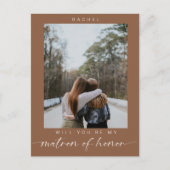 Carte Postale Minimal Serez-vous mon chef d'honneur Photo Chic (Devant)