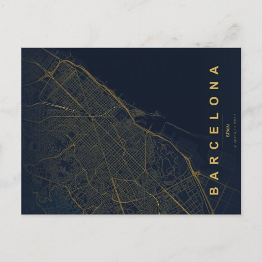 Carte postale minimale de Barcelone Espagne (Devant)