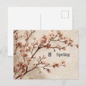Carte postale minimale de printemps avec fleurs de (Devant / Derrière)