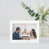 carte postale minimale de remerciement pour annive (Debout devant)