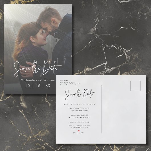 Carte postale minimale de sauvegarde de date avec 