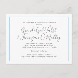 Carte postale minimale Faire-part de mariage en li