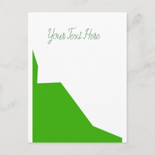Carte Postale Minimalisme Vert Blanc