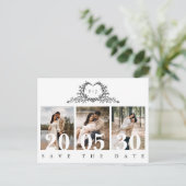 Carte Postale Minimalist Calligraphy monogram Save the Date (Debout devant)