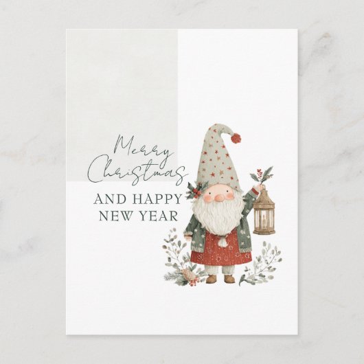 Carte Postale Minimalist Cute Christmas Gnome (Devant)
