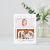 Carte Postale Minimalist Elegant 2 Photos Baby Shower (Debout devant)