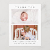 Carte Postale Minimalist Elegant 2 Photos Baby Shower (Devant)