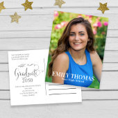 Carte Postale Minimalist Graduate Modern Simple Script 