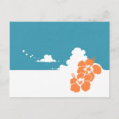 Carte Postale Minimalist Hawaii Hibiscus & Summer Clouds (Devant)