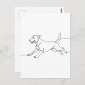 Carte Postale Minimalist Modern Dog Line Art Drawing (Devant / Derrière)