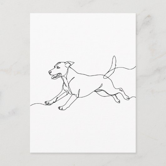 Carte Postale Minimalist Modern Dog Line Art Drawing (Devant)