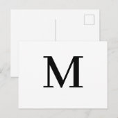 Carte Postale Minimalist Modern Initial Letter Design (Devant / Derrière)