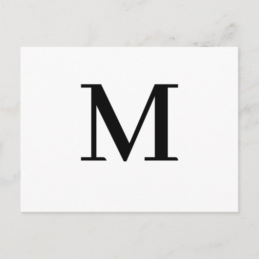 Carte Postale Minimalist Modern Initial Letter Design (Devant)