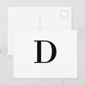 Carte Postale Minimalist Modern Initial Letter Design (Devant / Derrière)