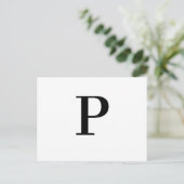 Carte Postale Minimalist Modern Letter Initial Design (Debout devant)