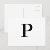 Carte Postale Minimalist Modern Letter Initial Design (Devant / Derrière)