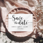 Carte Postale Minimalist Save the Date Black & White Postcard