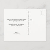 Carte Postale Minimalist simple Baby shower thank you Mod Grey (Dos)