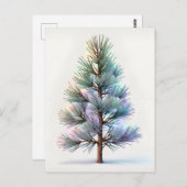 Carte Postale Minimalist Snowy Pine (Devant / Derrière)