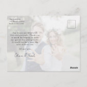 Carte Postale Minimaliste 2 photo Calligraphie Mariage Merci (Dos)