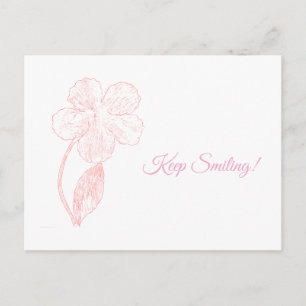 Carte postale minimaliste à fleurs dessinées à la 
