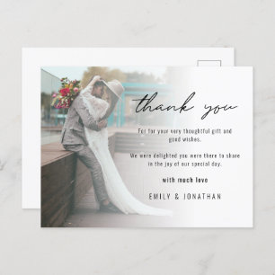 Carte Postale Minimaliste Ajouter Photo Mariage Photo Merci Post