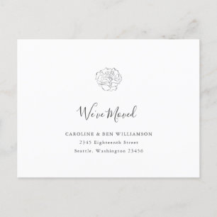 Carte Postale Minimaliste Boho Floral Nous Avons Changé d'Adress