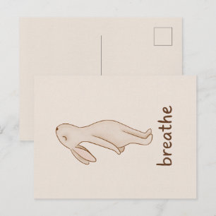 Carte postale minimaliste Breathe Bunny