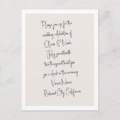 Carte postale minimaliste de Mariage manuscrit de  (Devant)