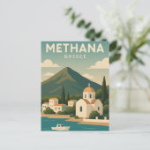 Carte Postale Minimaliste de Méthana Grèce (Debout devant)