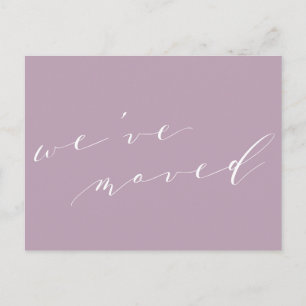 Carte Postale Minimaliste Écriture Lilas Nous avons déménagé Nou