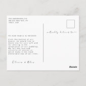 Carte Postale Minimaliste et Chic | Photo de remerciement de mar (Dos)