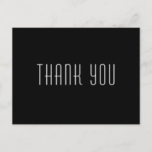 Carte Postale Minimaliste et tendance Merci noir