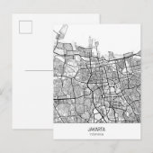 Carte Postale minimaliste Jakarta Indonésie (Devant / Derrière)