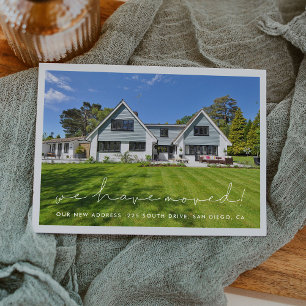 Carte Postale Minimaliste manuscrit Nous avons déménagé