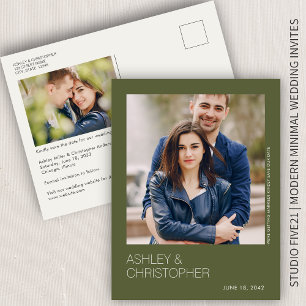 Carte postale minimaliste Mariage Enregistrer la p