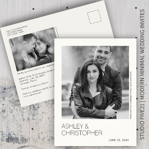 Carte postale minimaliste Mariage Enregistrer la p