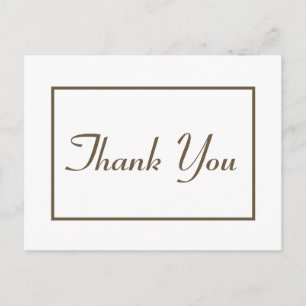 Carte Postale Minimaliste Merci Marron Et Blanc Moderne