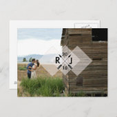 Carte Postale Minimaliste moderne | Graphique flèche | MARIAGE (Devant / Derrière)