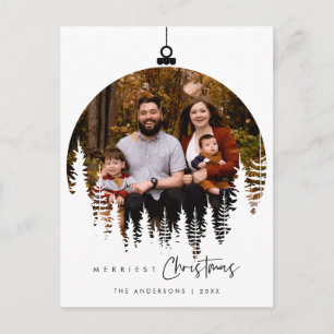 Carte Postale Minimaliste Moderne, Joyeux Noël Photo de Famille