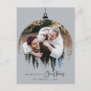 Carte Postale Minimaliste Moderne, Joyeux Noël Photo de Famille
