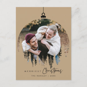 Carte Postale Minimaliste Moderne, Joyeux Noël Photo de famille