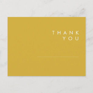 Carte postale minimaliste moderne Merci Mariage or