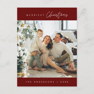 Carte Postale Minimaliste moderne, photo de famille de Noël la p
