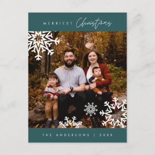 Carte Postale Minimaliste moderne, photo de famille de Noël la p