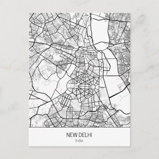 Carte Postale minimaliste New Delhi Inde (Devant)