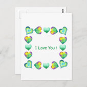 Carte Postale Minimaliste Romantique Je t'aime Saint-Valentin  (Devant / Derrière)